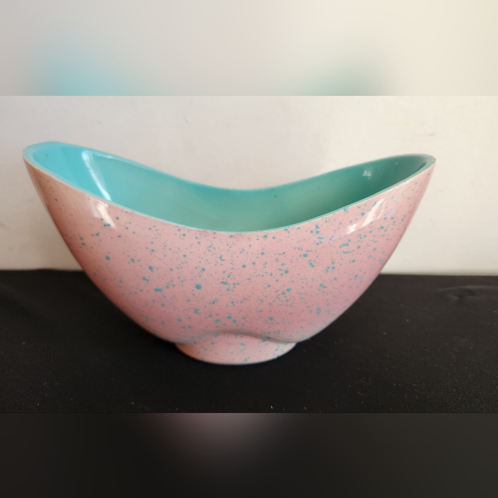 Confettti Art Pottery Shawnee McCoy USA Turqoius Bowl